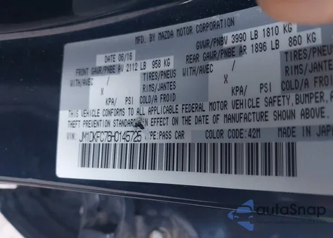 2017 Mazda Cx-3 Touring from USA, damaged, VIN JM1DKFC76H0145725